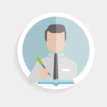 Vector round icon successful man Stock Illustration