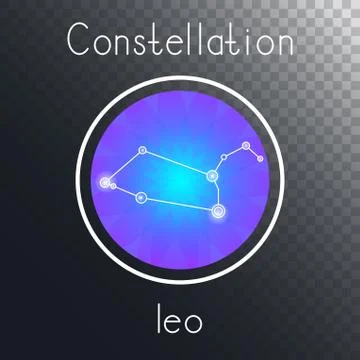 Vector round icon with Zodiac constellation LEO. Stock Illustration