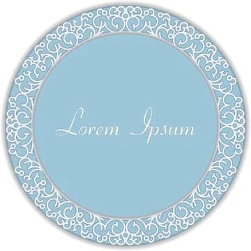 Vector round lace design with shadows in popular turquoise gamma 库存插图