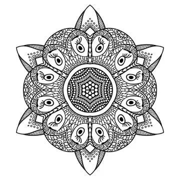 Vector round Mandala Stock Illustration