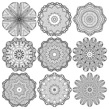 Vector round Mandala Stock Illustration