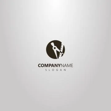 Vector round negative space logo of dividers and ruler Stock Illustration