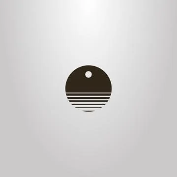 Vector round negative space sign of abstract water waves under the sun or moon	 Stock-Illustration