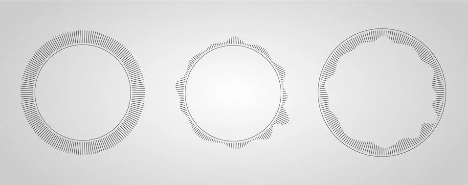 Vector round ornament frames for design. Monochrome circle design elements. Illustrazione stock