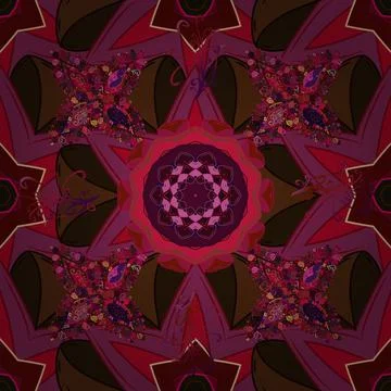 Vector Round Ornament Pattern. Geometric circle element in glod colors. Spiritua 스톡 일러스트