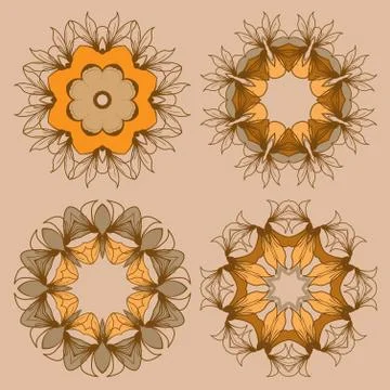 Vector round ornaments set Stock Illustration