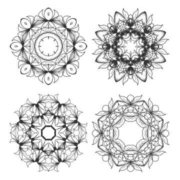 Vector round ornaments set Stock Illustration