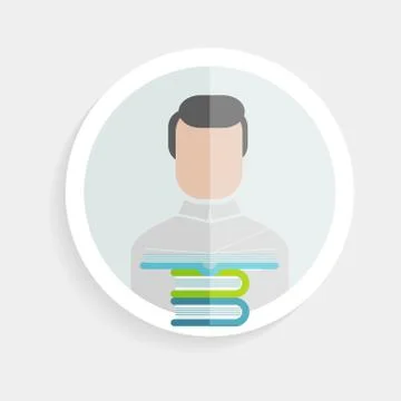 Vector round paper icon successful man Stock Illustration