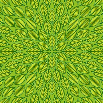 Vector round pattern with leaves. Floral pattern. Illustrazione stock