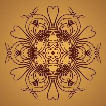 Vector round retro ornament Stock Illustration