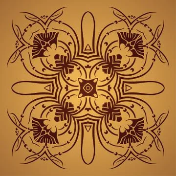 Vector round retro ornament Stock Illustration