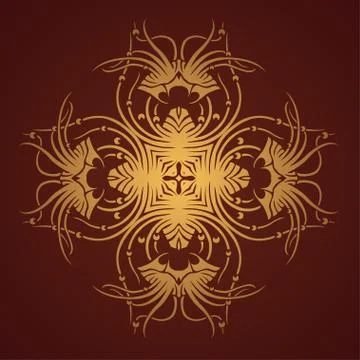 Vector round retro ornament Stock Illustration