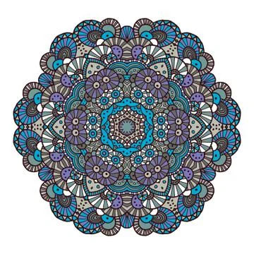 Vector round retro ornament Stock Illustration