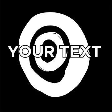 Vector Round Shape on Black. White Circle Stamp. Icon, Logo, Banner Design.. Stock Illustration