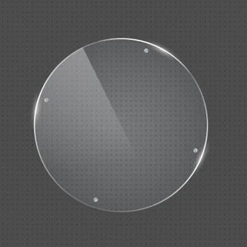 Vector round shape glass frame with nails Illustrazione stock