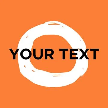 Vector Round Shape on Orange. White Circle Stamp. Icon, Logo, Banner Design.. Stock Illustration