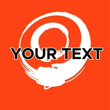 Vector Round Shape on Orange. White Circle Stamp. Icon, Logo, Banner Design.. Stock Illustration