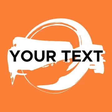 Vector Round Shape on Orange. White Circle Stamp. Icon, Logo, Banner Design.. Stock Illustration