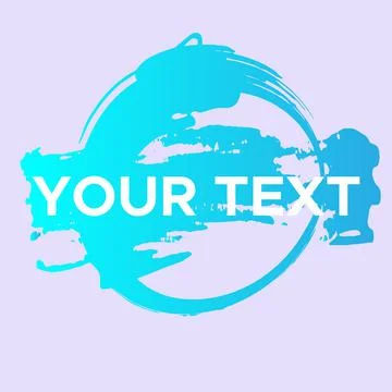 Vector Round Shape on Pink. Blue Circle Stamp. Icon, Logo, Banner Design.. イラスト素材