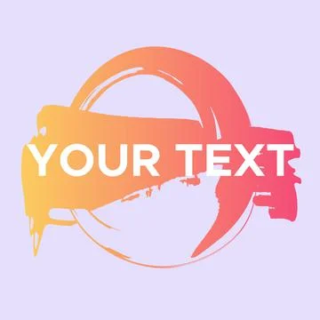 Vector Round Shape on Pink. Orange Circle Stamp. Icon, Logo, Banner Design.. イラスト素材