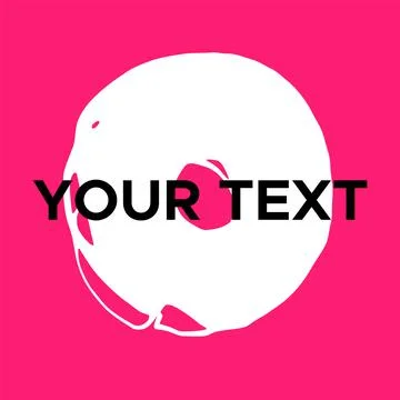 Vector Round Shape on Pink. White Circle Stamp. Icon, Logo, Banner Design.. Stock Illustration