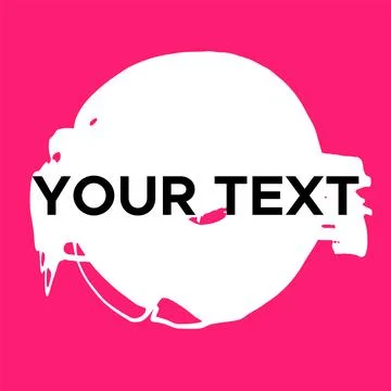 Vector Round Shape on Pink. White Circle Stamp. Icon, Logo, Banner Design.. Stock Illustration