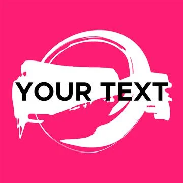 Vector Round Shape on Pink. White Circle Stamp. Icon, Logo, Banner Design.. Stock Illustration