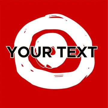 Vector Round Shape on Red. White Circle Stamp. Icon, Logo, Banner Design.. Stock Illustration