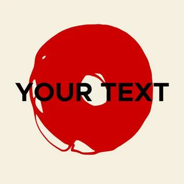 Vector Round Shape on White. Red Circle Stamp. Icon, Logo, Banner Design. Stock Illustration