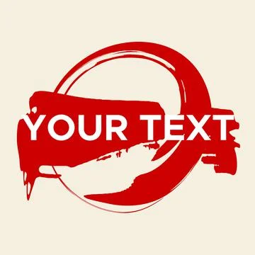 Vector Round Shape on White. Red Circle Stamp. Icon, Logo, Banner Design. Stock Illustration