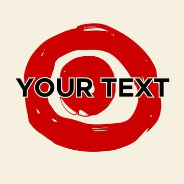 Vector Round Shape on White. Red Circle Stamp. Icon, Logo, Banner Design. Stock Illustration