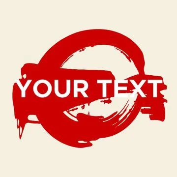 Vector Round Shape on White. Red Circle Stamp. Icon, Logo, Banner Design. Stock Illustration