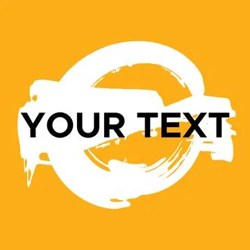 Vector Round Shape on Yellow. White Circle Stamp. Icon, Logo, Banner Design.. Stock Illustration