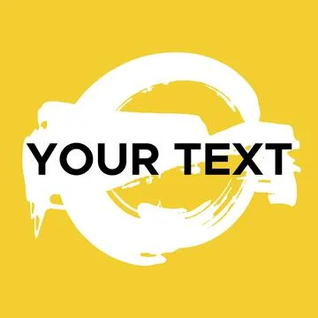 Vector Round Shape on Yellow. White Circle Stamp. Icon, Logo, Banner Design.. Stock Illustration