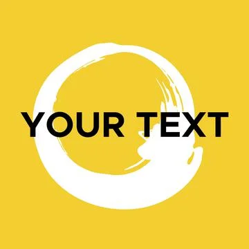 Vector Round Shape on Yellow. White Circle Stamp. Icon, Logo, Banner Design.. Stock Illustration