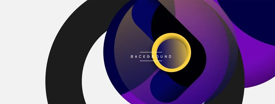 Vector round shapes circles minimal geometric background. Vector illustration Stock Illustration