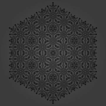 Vector Round Snowflake Stock Illustration