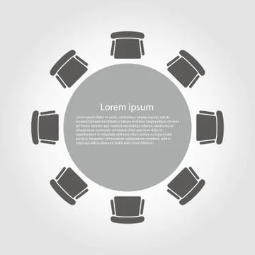 Vector round table icon Stock Illustration