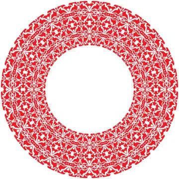 Vector round thick frame from red ornamentation Stock Illustration