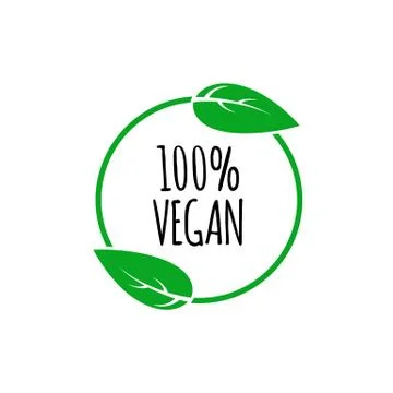 Vector round vegan, eco, bio green logo with leaf. Vector elements for labels Stock Illustration