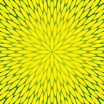 Vector round yellow pattern with leaves. Floral pattern. Stock Illustration