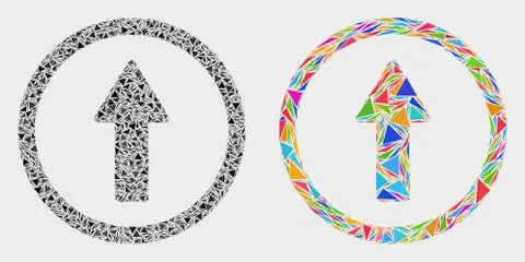 Vector Rounded Arrow Up Mosaic Icon of Triangle Elements Illustrazione stock