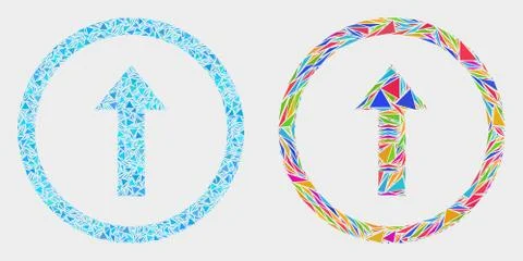 Vector Rounded Arrow Up Mosaic Icon of Triangle Elements Illustrazione stock