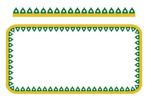 Vector Rounded Corner Rectangle Decoration Traditional House of Old Jakarta Stock Illustration