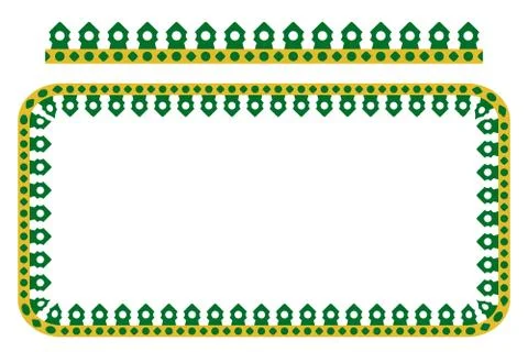 Vector Rounded Corner Rectangle Decoration Traditional House of Old Jakarta Stock Illustration