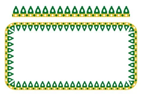 Vector Rounded Corner Rectangle Decoration Traditional House of Old Jakarta Stock Illustration