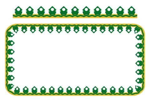 Vector Rounded Corner Rectangle Decoration Traditional House of Old Jakarta イラスト素材