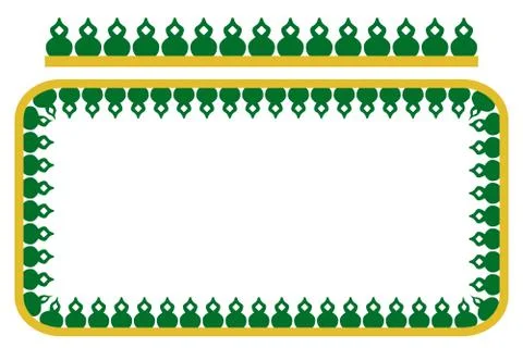 Vector Rounded Corner Rectangle Decoration Traditional House of Old Jakarta イラスト素材