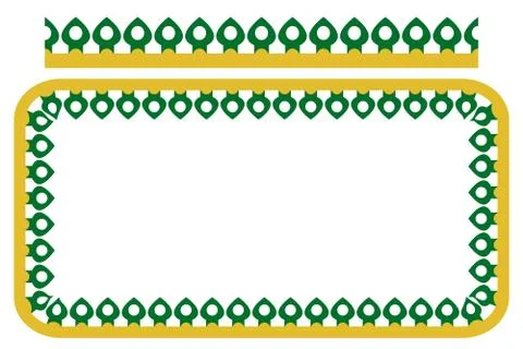 Vector Rounded Corner Rectangle Decoration Traditional House of Old Jakarta Stock Illustration