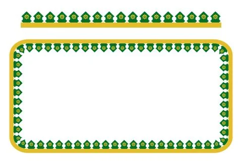 Vector Rounded Corner Rectangle Decoration Traditional House of Old Jakarta Stock Illustration